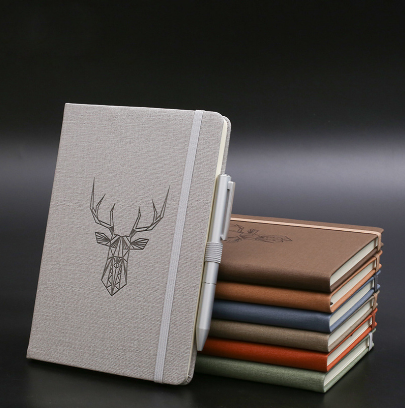 記事本 裱裝本帶皮筋A(yù)5記事本平裝本 禮品定制 展會禮品