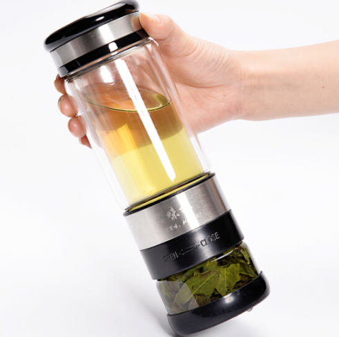 茶水分離泡茶杯雙層玻璃杯過濾茶葉辦公茶杯便攜車載杯定制