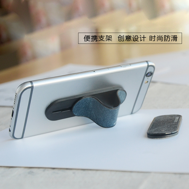 創(chuàng)意牛仔手機支架手機車載指環(huán)支架創(chuàng)意魔貼 展會廣告禮品定制