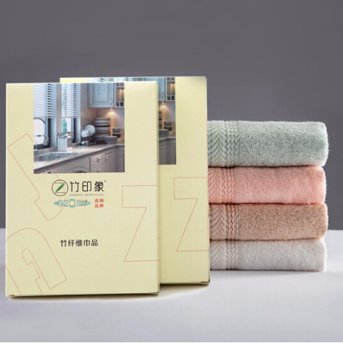 竹印象竹纖維大方巾配盒子 廣告展會活動禮品贈送 銀行積分禮品