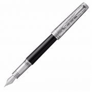 派克 首席特別純黑麗雅白夾墨水筆 18K金 鋼筆 高檔禮品定制