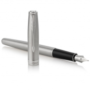 派克（PARKER）2015卓爾鋼桿白夾墨水筆 鋼筆 福利禮品