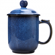 湖畔居 鈞窯陶瓷杯 辦公杯 帶蓋泡茶杯 會(huì)議杯 商務(wù)禮品定制