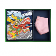 端午節(jié)禮品 原創(chuàng)絲巾口罩兩件套 真絲組合禮品套裝