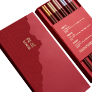 清樸堂 彩金祥云筷·五雙裝禮品筷 紅檀木圓 企業(yè)禮品定制