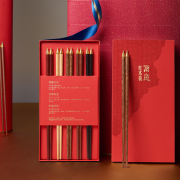 清樸堂 五小?！ぜt木筷 五色筷 高檔紅木 中式禮盒 商務(wù)禮品定制