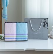 全棉毛巾2條套裝企業(yè)禮品贈品定制logo純棉毛巾禮盒裝 伴手禮